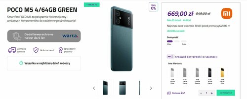 Xiaomi POCO M5 4/64 GB promocja cena