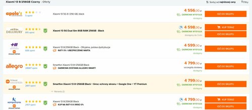 Xiaomi 13 5G 8/256 GB Ceneo