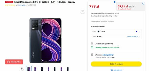 realme 8 5G promocja cena RTV Euro AGD