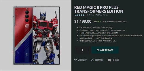 Red Magic 8 Pro Plus Transformers Edition