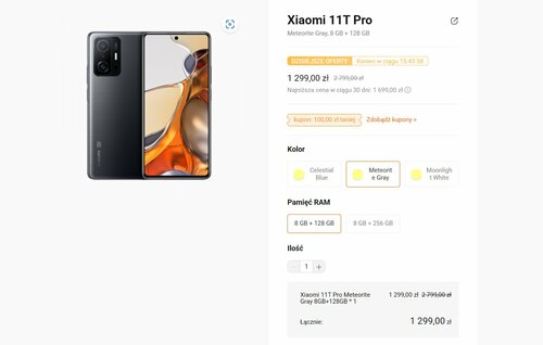 Xiaomi 11T Pro promocja cena okazja