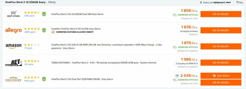 OnePlus Nord 2  5G 12/256 GB Ceneo