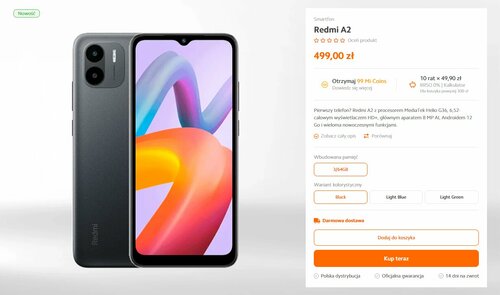 Xiaomi Redmi A2 cena w Polsce