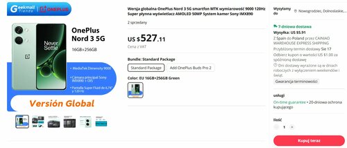 OnePlus Nord 3 5G 16/256 GB promocja