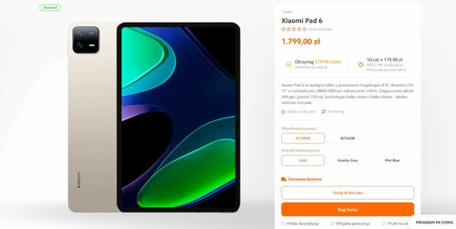 Xiaomi Pad 6 cena w Polsce