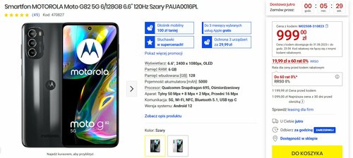 Motorola Moto G82 5G promocja Media Expert