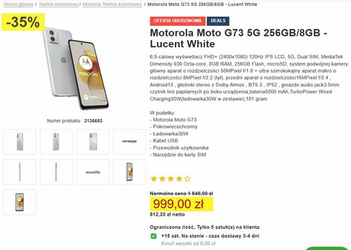 Motorola Moto G73 5G promocja