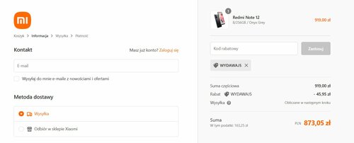 Cena Xiaomi Redmi Note 12 8/256 GB w polskiej promocji