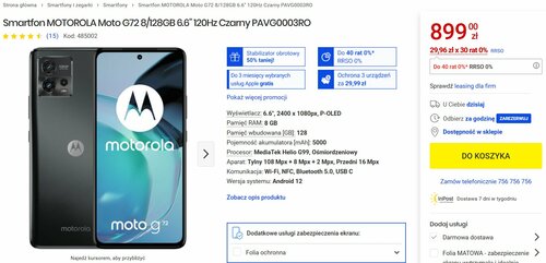 Motorola Moto G72 8/128 GB Media Expert