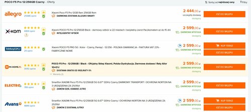 Xiaomi POCO F5 Po 12/256 GB Ceneo