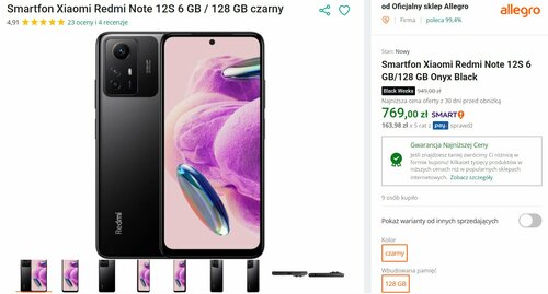 Xiaomi Redmi Note 12S promocja Allegro