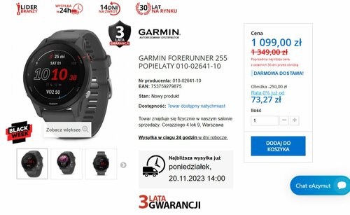 Garmin Forerunner 255 promocja