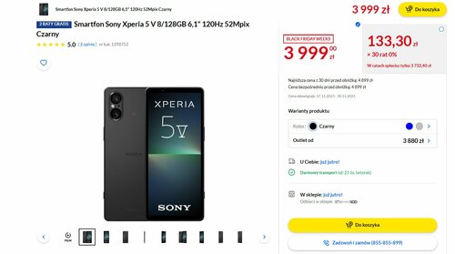 telefon Sony Xperia 5 V 8/128 GB promocja