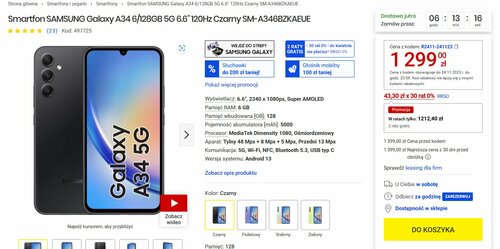 Samsung Galaxy A34 5G 6/128 GB Media Expert