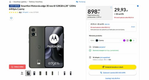 Motorola Edge 30 Neo promocja RTV EURO AGD