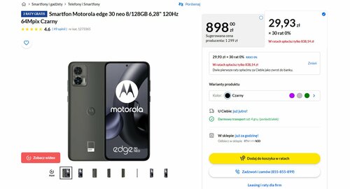 Motorola Edge 30 Neo promocja RTV Euro AGD