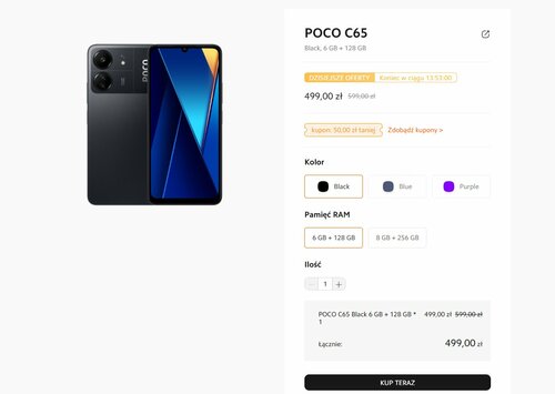 Xiaomi POCO C65 cena w Polsce promocja na start