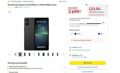 Sony Xperia 5 V promocja RTV Euro AGD