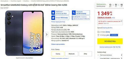 Samsung Galaxy A25 5G cena w Polsce Media Expert