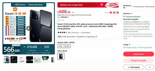 Xiaomi 13 5G promocja AliExpress