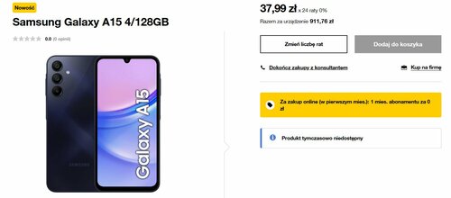 Samsung Galaxy A15 cena w Polsce