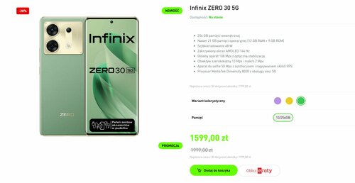 Infinix ZERO 30 5G cena