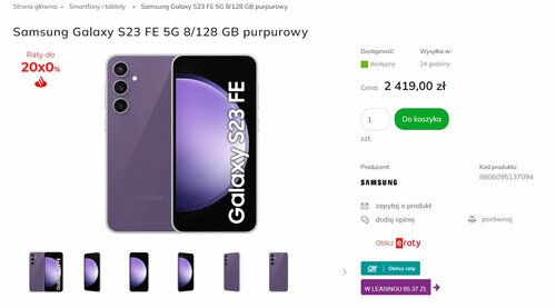 Samsung Galaxy S23 FE 5G promocja cena