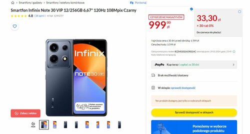 Infinix Note 30 VIP promocja RTV Euro AGD