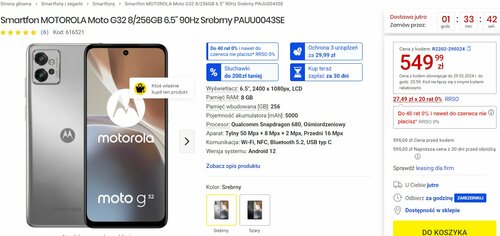 Motorola Moto G32 8/256 GB promocja Media Expert