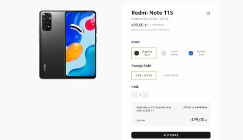 Xiaomi Redmi Note 11S promocja
