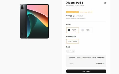 Xiaomi Pad 5 promocja