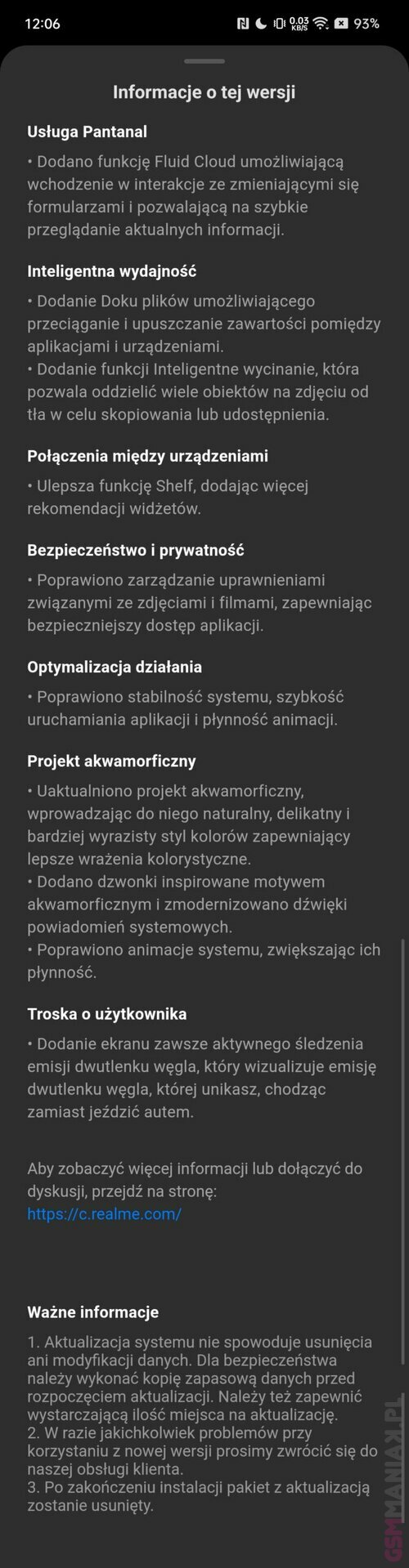 realme 11 Pro Plus Android 14 realme UI 5 0 aktualizacja dostępna w Polsce