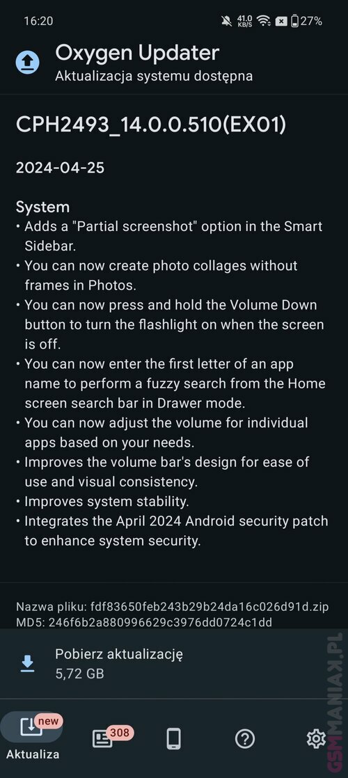OnePlus Nord 3 5G nowa aktualizacja kwiecień2024
