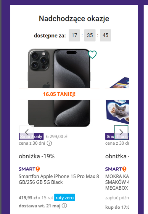 Apple iPhone 15 Pro Max promocja Allegro Smart Days