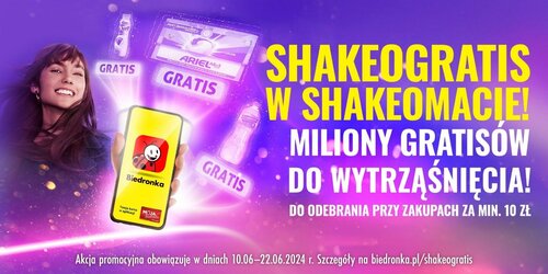 Miliony „Shakeogratisów” w aplikacji Moja Biedronka