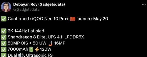 iQOO Neo 10 Pro+