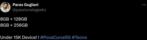 Tecno Pova Curve 5G