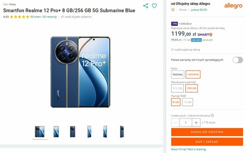 realme 12 Pro+ promocja Allegro