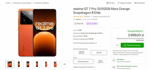 realme GT 7 Pro promocja x-kom
