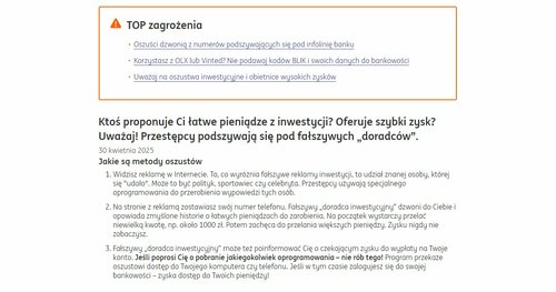 ING wystosowało bardzo ważną wiadomość