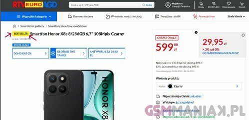 Honor X8c promocja RTV EURO AGD
