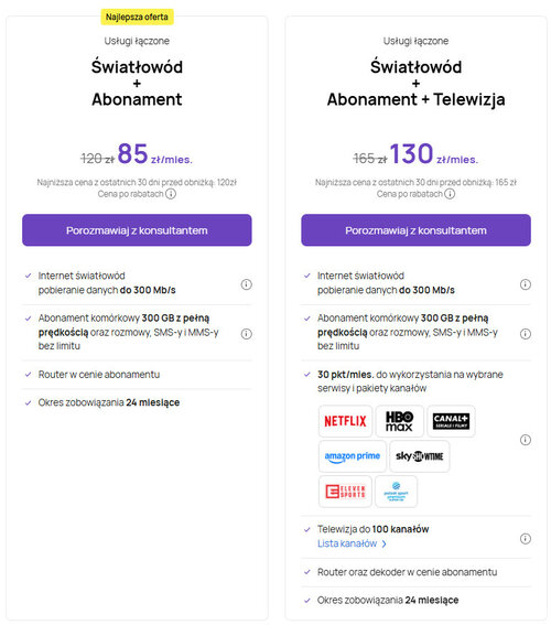 Internet + abonament Play