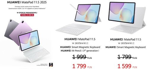 HUAWEI MatePad 11.5 2025 w promocji na start sprzedaży w Polsce