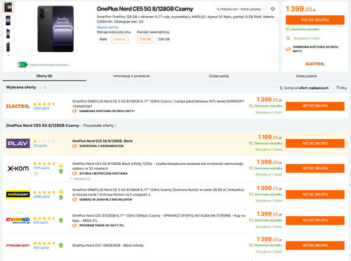 Ceny OnePlus Nord CE5