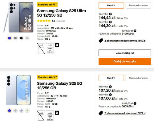 Samsung Galaxy S25 Ultra i Samsung Galaxy S25