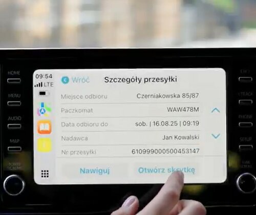 aplikacja InPost w Apple CarPlay/ fot. InPost