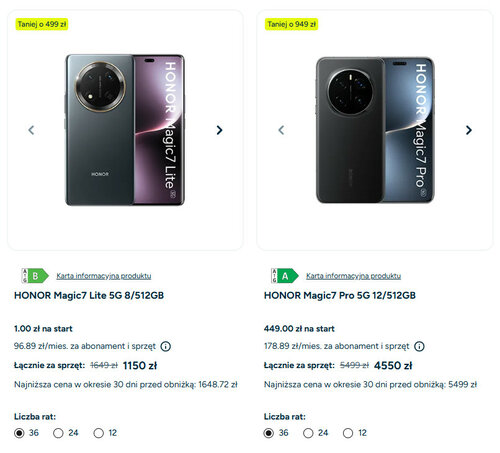 Honor Magic7 Lite i Honor Magic7 Pro