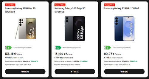 Samsung Galaxy S25 Ultra, Samsung Galaxy S25 Edge i Samsung Galaxy S25