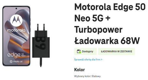 Motorola Edge 50 Neo + ładowarka
