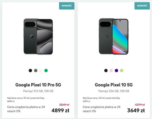 Google Pixel 10 Pro 5G i Google Pixel 10 5G